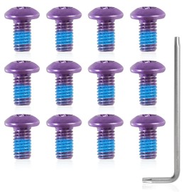 SPEEDWOX 12pcs Bicycle Rotor Bolts, Disc Brake Rotor Bolts M5x10mm, MTB Rotor Screws Purple with T25 Star Wrench for Road Bike Mountain Bike