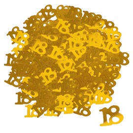 1 Pack/1000 Pieces of Gold Number 18 Birthday Confetti, Gold Confetti Happy Birthday Decoration, 18th Anniversary Celebration Party Decoration, Table Decoration Centerpiece.