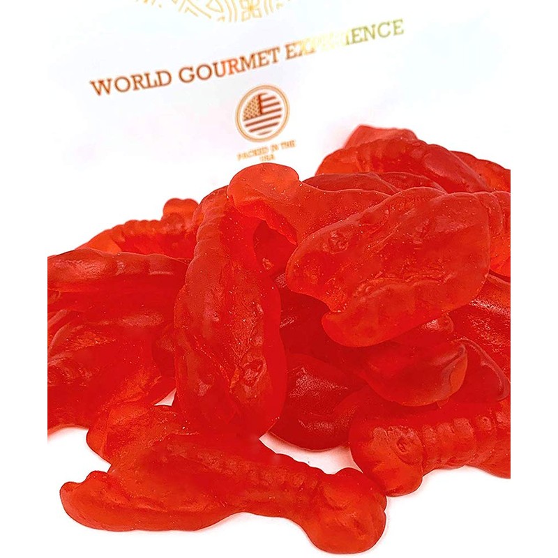 SweetGourmet Red Lobsters Gummy Chewy Candy, Raspberry Flavor, Halal, 3
