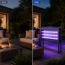 3-Tube Solar Mosquito Trap Lamp for Outdoor Use – Waterproof UV Bug Zapper Light for Garden & Patio