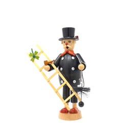 Drechslerei Friedbert Uhlig, Smoker No. 012, Chimney Sweep, Stained, 25 cm High, Turned from Regional Wood, Real Handmade from the Ore Mountains, Christmas, Wood Art, Real Wood