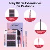 280pzs Kit De Extensiones Pestañas Raíces Curvaturad 9-16mm