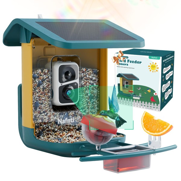 2K Smart Bird Feeder with Camera for Outdoor, Solar Powered,