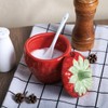 WAIT FLY Strawberry Ceramic Sugar Bowl with Lid, Sugar Container,