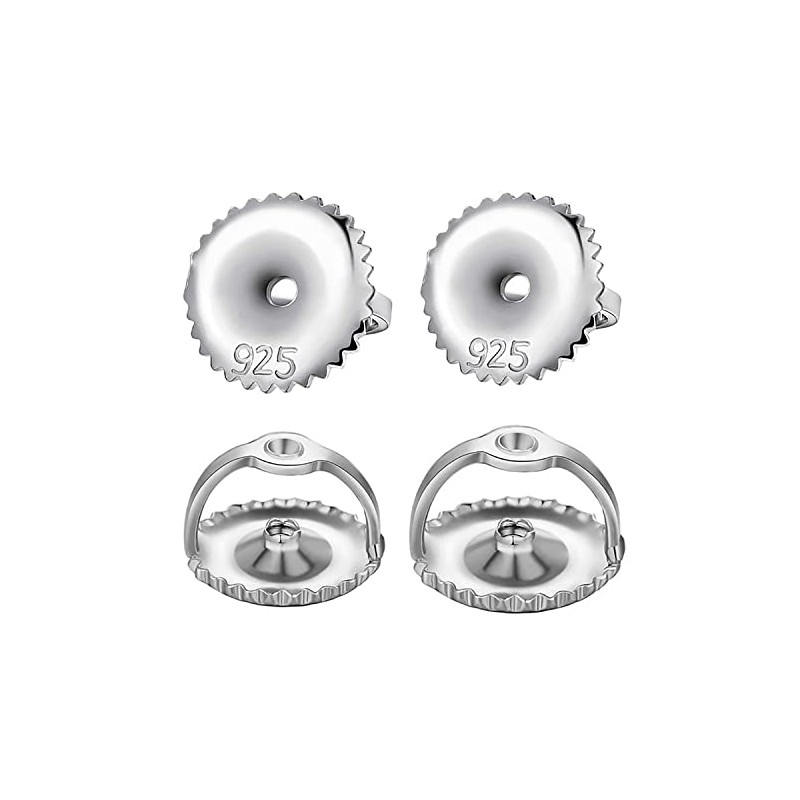 BEADNOVA Screw Earring Backs 925 Sterling Silver Screw Back Earring