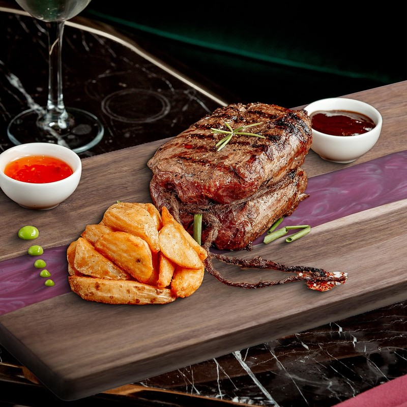 maudibozz Resin Cutting Board, Handmade Cutting Board suitable for Steak,
