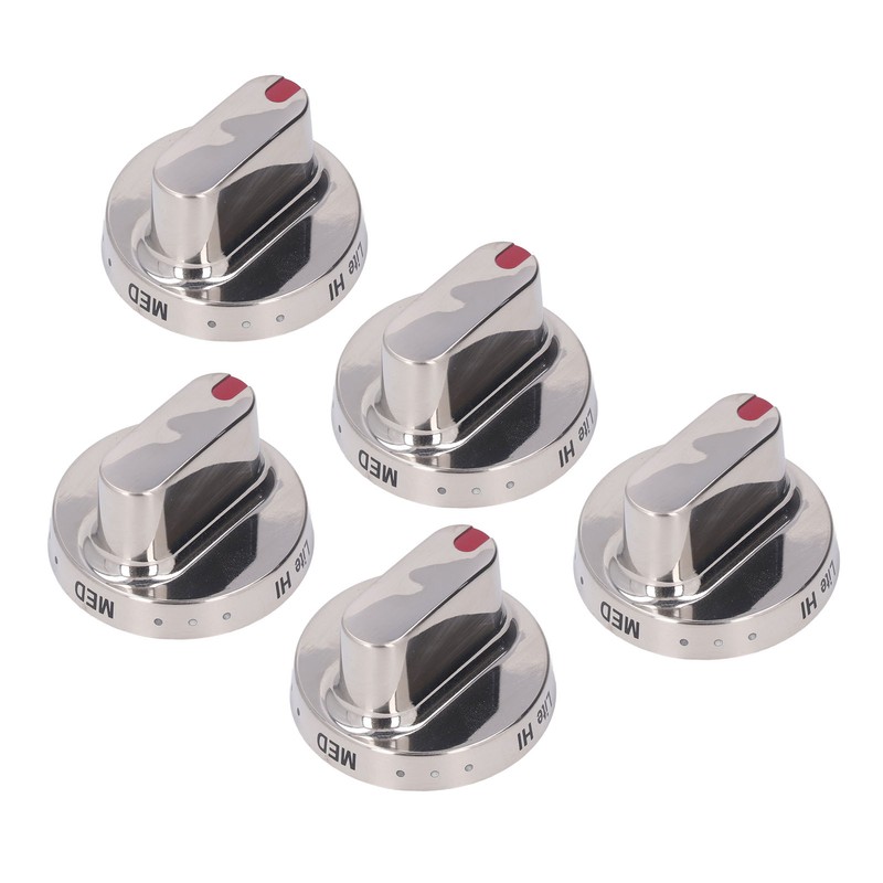 5Pcs Gas Stove Knob Cover Control Dial Knobs Stainless Steel