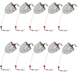 10 PCS Carp Fishing Bait Cage Stainless Steel Lure Basket Feeder Holder Fishing Gear Tackle Accessories - Trap Dia: 3.5CM/4.0CM/4.6CM Available (Medium 4.0cm)