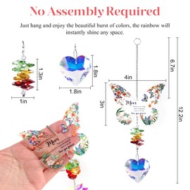 Mum Birthday Gifts, Butterfly Crystal Suncatcher Unique Mum Presents Mum Gifts for Birthday Valentines Mothers Day