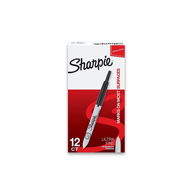 Sharpie Retractable Fine Point marcadores permanentes, (74745pp) (1-Pack de 3),