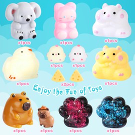 10 Pack Taba Squishy Toys for Kids - Fufu Squishy Sensory Toy Kit, Taba Squishy Paw & Chick Designs, Squishy Fidget Toys for Stress Relief, Autism ADHD Sensory Toys, Party Favors & Gifts