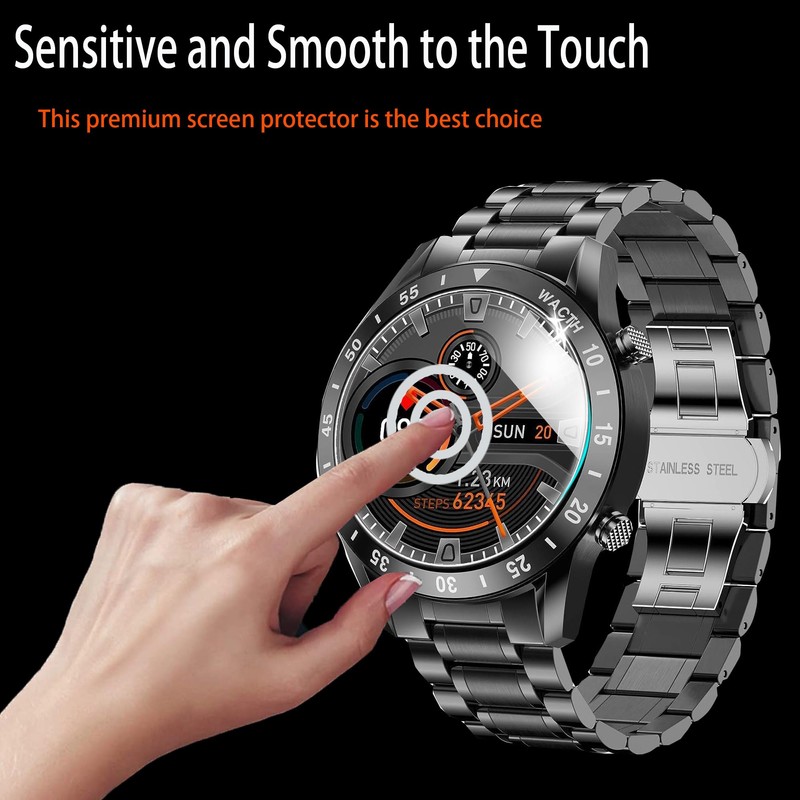 Lamshaw Universal Round Watch Screen Protector, [3 Pack] 9H Tempered