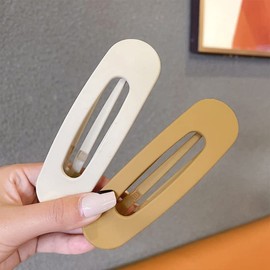 Flat Claw Clips French Hair Barrettes for Women Girls Large Duckbill Hair Clips for Thick Long Hair Oval Hair Grip for Womens Alligator Clips for Hair Accessories 2PCS