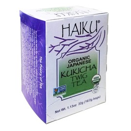 Haiku Japanese Kukicha Twig, 100% Organic, 16-Count Tea Bags (Pack of 6)