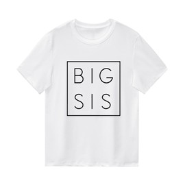 Big Sister T Shirts Tops Toddler Baby Girl Big SIS Tees Summer Outfit Siblings Gift Idea Older Sister Clothes (BIGSIS02-white, 2-3 Years)