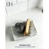 EXCHUES Natural Marble Soap Dish for Shower with Silicone Non-Slip