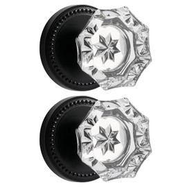 SORWDUERM - Pomos para puerta de chupete de color negro para interior, mango de chupete de una cara, decorativos, 2 unidades