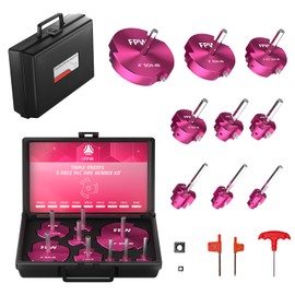 Original Design Patent Triple Inserts 9 Pcs PVC Pipe Reamer Kit, PVC Fitting Saver, Pipe Tools Contains 1/2", 3/4", 1", 1-1/4", 1-1/2", 2", 2-1/2", 3", 4" and 2 Replacement Carbide Inserts for SCH40