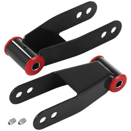 2 PCS Rear Drop Shackles Compatible with Chevy Silverado GMC Sierra 2001–2010, Suspension Lowering Kit with Bolts, Replaces 410520 410730, Robust Anti-Rust Iron, 9.1 x 3.4 x 3 in