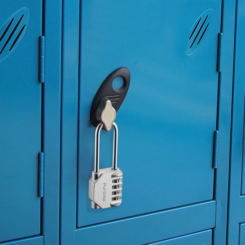 Puroma 2 Pack 2.6 Inch Long Shackle Combination Lock 4