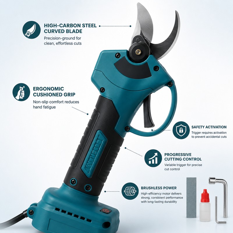 Electric Pruning Shears for Garden Branches – Brushless SK5 Blade