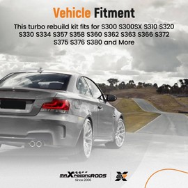 maXpeedingrods Turbo Upgraded Rebuild Kit 360°Thrust for S300 Turbos, Silver Billet S366, for S300 S300SX S310 S320 S330 S334 S357 S358 S360 S362 S363 S372 S375 S376 S380 and more