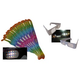 Rob's Super Happy Fun Store 100 Fireworks Diffraction Glasses (Starburst Effect in Rainbow Spectrum Frames) + 2 Rainbow Hearts Effect Glasses (Plain White Frames)