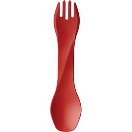 humangear GoBites Uno Portable Silverware Utensils Camping Gear Accessories Kitchen Equipment for Cooking or Lunchbox, 1-Pack, Red