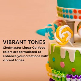 Chefmaster Chefmaster - Neon Liqua-Gel Food Coloring - Fade Resistant - 6 Pack of 20ml Bottles - Stunning Vivid Colors with Lightweight and Easy-To-Blend Formula