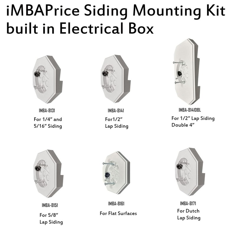 iMBAPrice IMBA-8151-1 Vinyl Siding Lamp Mounting Kit for 5/8 Inch
