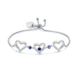 QGJNSGC Cremation Jewelry Heart Urn Bracelet for Ashes for Women Cremation Link Memorial Urn Bracelet Jewelry Birthstone Bracelet