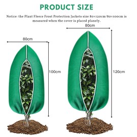 Plant Covers,Plant Frost Protection,Plant Covers for Winter,Plant Protection Fleece,Plant Frost Protection Covers with Zipper and Drawstring Resistant