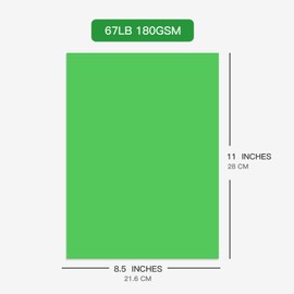 Pikalon 30 Sheets Green Cardstock 8.5 x 11 Inches, 67lb/180 gsm Premium Colored Card Stock Paper for Kids Card Making DIY Craft Party Decorations School Student Supplies (Green)