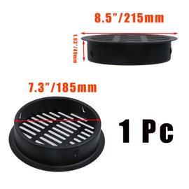 Pastlla 1 Pc Floor Drain Cover, Stainless Steel Round Grate Cover Connects to Drain Pipes, Sewer Drain Cover for Outdoor Yard Pipe Roof Balcony, Balcony Anti-Blocking Round Sink (7.3", Black)