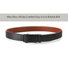 MILORDE Men's Genuine Leather Ratchet Belt(Carbon Fiber - Black, 28"
