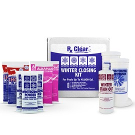 Rx Clear Pool Closing Kit for Above Ground and Inground Swimming Pools | Pool Winterizing Kit | Pool Winter Closing Chemicals | pH Powder, Pool Shock, & Winterizing Powder | Up to 45,000 Gallons