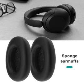 VGOL 2 Stück Ersatz-Ohrpolster Kompatibel mit Sony WH-XB910 XB910N Extra Bass Noise Cancelling Kopfhörer Ohrpolster mit Weicherem Proteinleder Schwarz