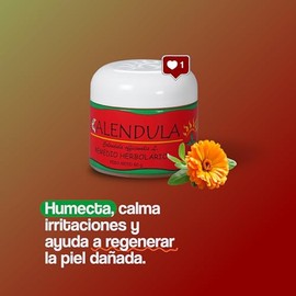 Pomada Natural de Caléndula 60g - Altamente Concentrada. Cictrizante para golpes y raspones, para piel irritada, enrojecida y sensible.