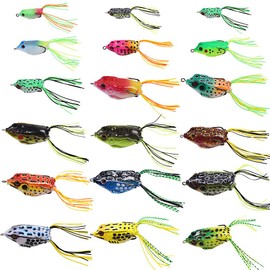 Croch Frog Lures 18pcs Topwater Bass Snakehead Frog Fishing Baits Hook Baits Soft Lures