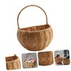 Levemolo 1pc Woven Kitchen Hanging Basket for Garlic Sundries Storage