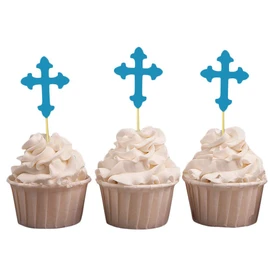 Darling Souvenir, Christening Baptism Cupcake Toppers, Dessert Decorations - Pack Of 20