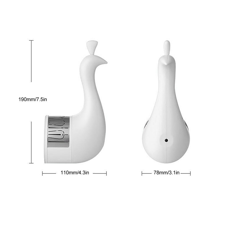 PeacockShaped Projection Lamp Decorative Light Touch Control ABS Nightlight Bedroom(White