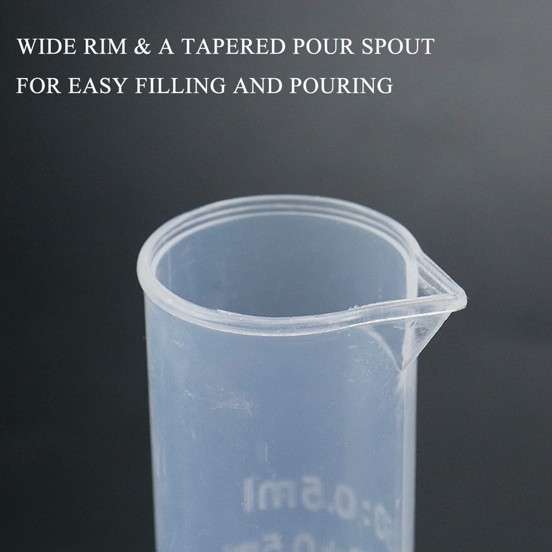 KOMUNJ 1 Piece Transparent Blue Line Measuring Graduated Cylinder Science