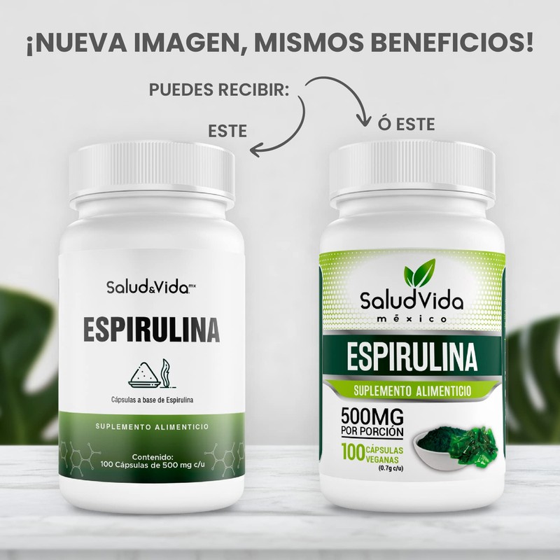 Salud & Vida MX - Suplemento de Espirulina 500mg- 100