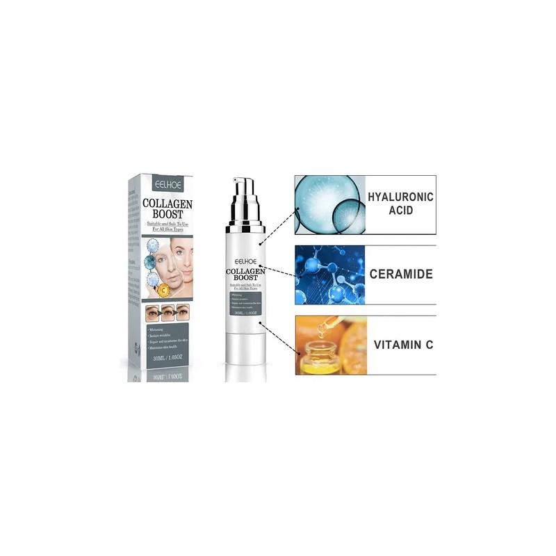 Eelhoe Sérum 3 en 1 Collagen Boost, Antienvejecimiento, 30 ml