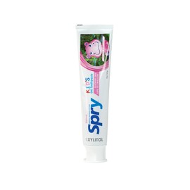 Spry Xylitol Toothpaste for Kids 5oz. Fluoride Free Toothpaste, Teeth Whitening Kids Toothpaste with Xylitol, Natural Breath Freshening, Mouth Moisturizing Ingredients, Bubble Gum (Pack of 1) | Spry