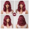 Esmee Esmee Short Wave Red Bob Wigs With Fringe Shoulder