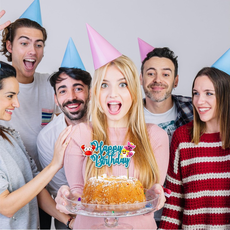 Seyal® Decoración para tarta de cumpleaños de tiburón bebé