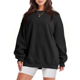 ANRABESS Women Oversized Sweatshirts Hoodies Fleece Crewneck Pullover Top Casual Fall Outfits Preppy Clothes Teen Girls 2024 A1019 black Medium