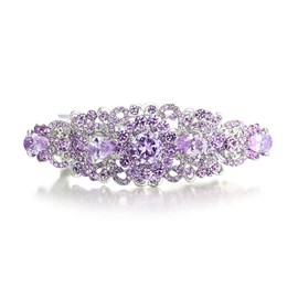 EVER FAITH Hair Clip Hair Accessory for Bridal Austrian Crystal CZ Bridal Art Deco Flower Vine Hair Clip Hair Accessories for Women Clear Gold Tone, Crystal